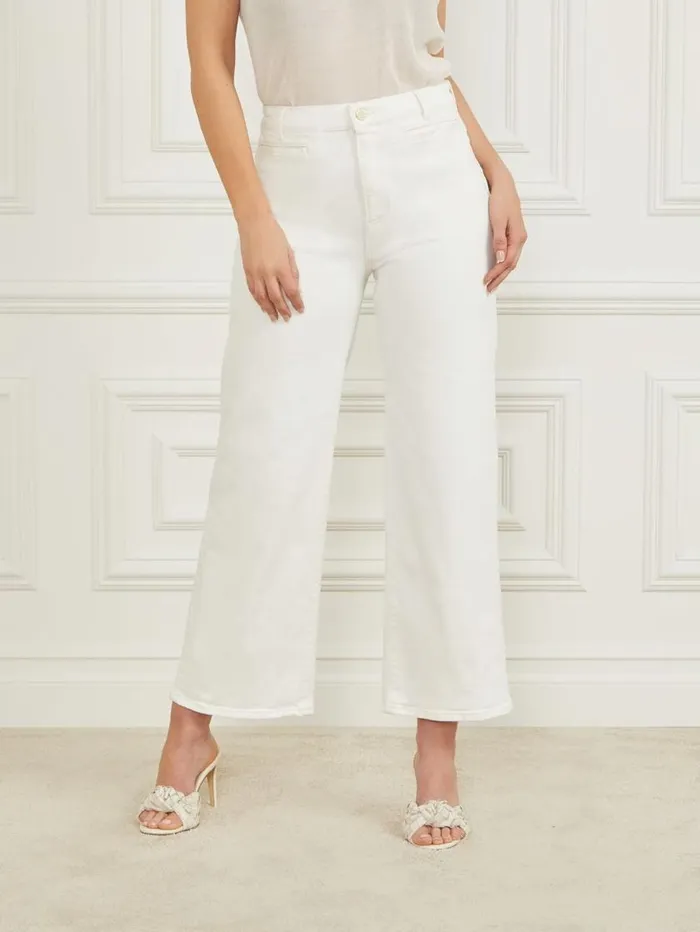 Women Lyric Wide Leg Denim Pant Chalk Wash Marciano Bottoms Women Lyric Wide Leg Denim Pant Chalk Wash Marciano Bottoms