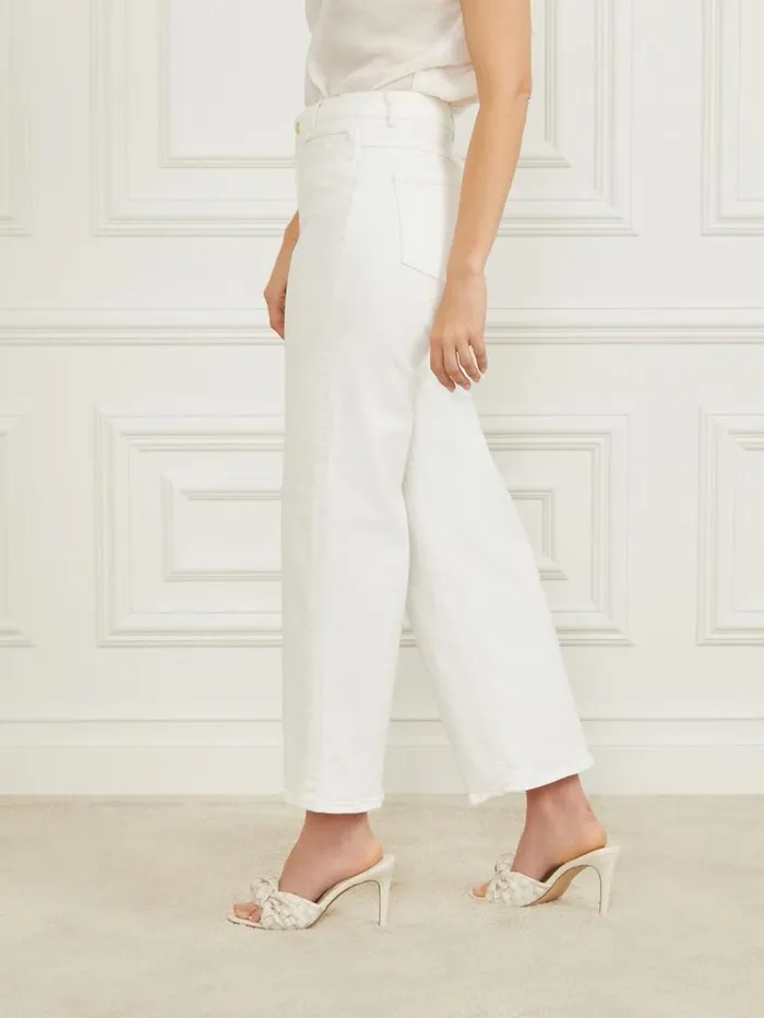 Women Lyric Wide Leg Denim Pant Chalk Wash Marciano Bottoms Women Lyric Wide Leg Denim Pant Chalk Wash Marciano Bottoms