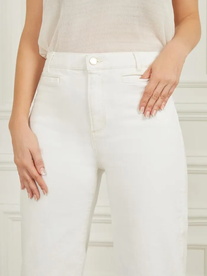 Women Lyric Wide Leg Denim Pant Chalk Wash Marciano Bottoms Women Lyric Wide Leg Denim Pant Chalk Wash Marciano Bottoms