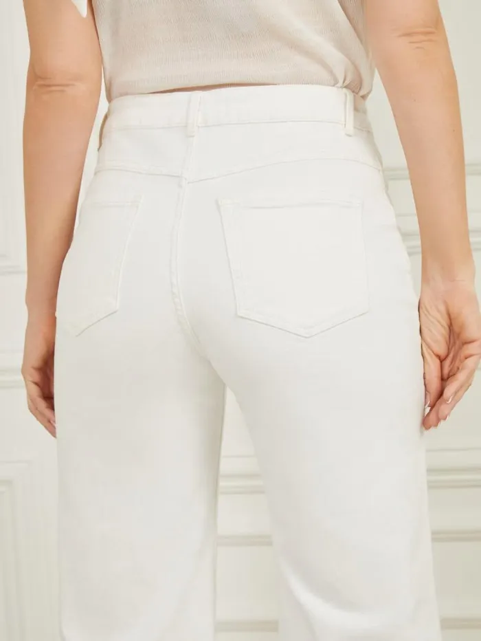 Women Lyric Wide Leg Denim Pant Chalk Wash Marciano Bottoms Women Lyric Wide Leg Denim Pant Chalk Wash Marciano Bottoms