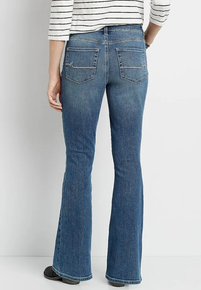 Women M Jeans By Maurices High Rise Medium Wash Flare Leg Jean Maurices Jeans