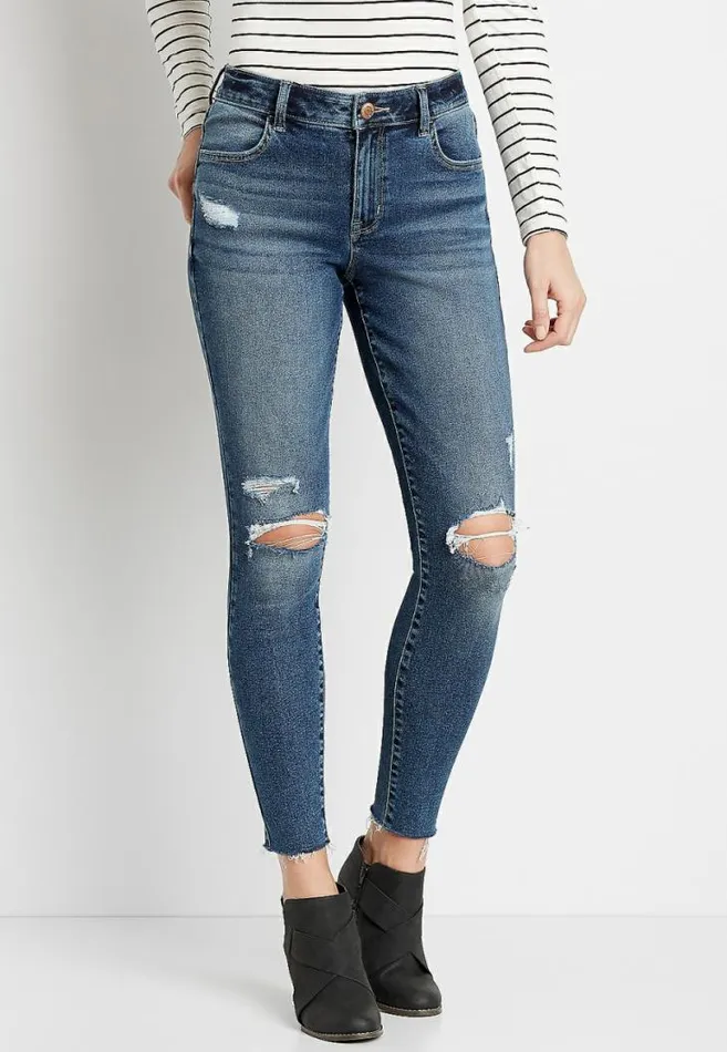 Women M Jeans By Maurices Vintage High Rise Raw Hem Jegging Maurices Jeans