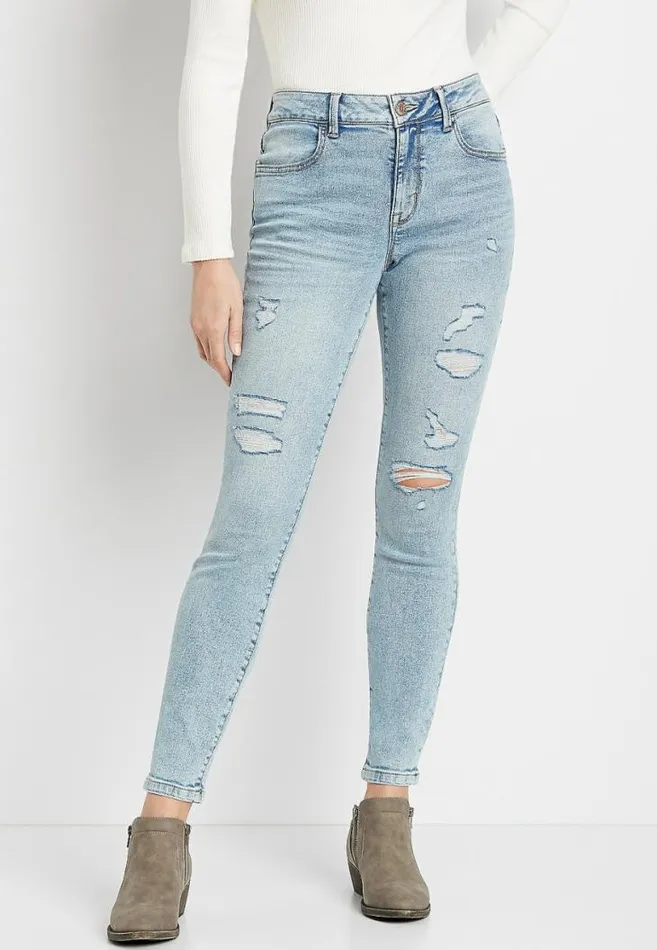 Women M Jeans By Maurices Vintage High Rise Ripped Jegging Maurices Jeans