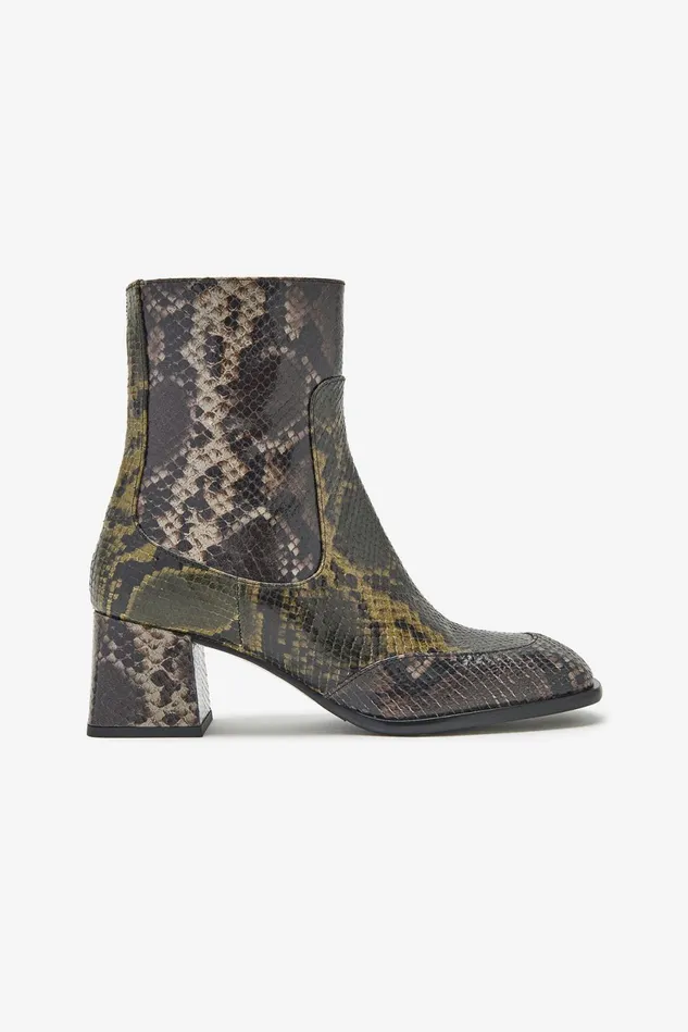 Women Malparmi Boots And Booties Leather Animalier Ankle Boots Greygreen