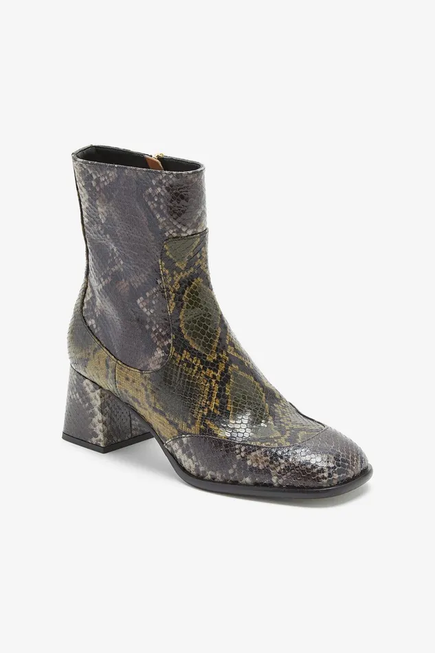 Women Malparmi Boots And Booties Leather Animalier Ankle Boots Greygreen