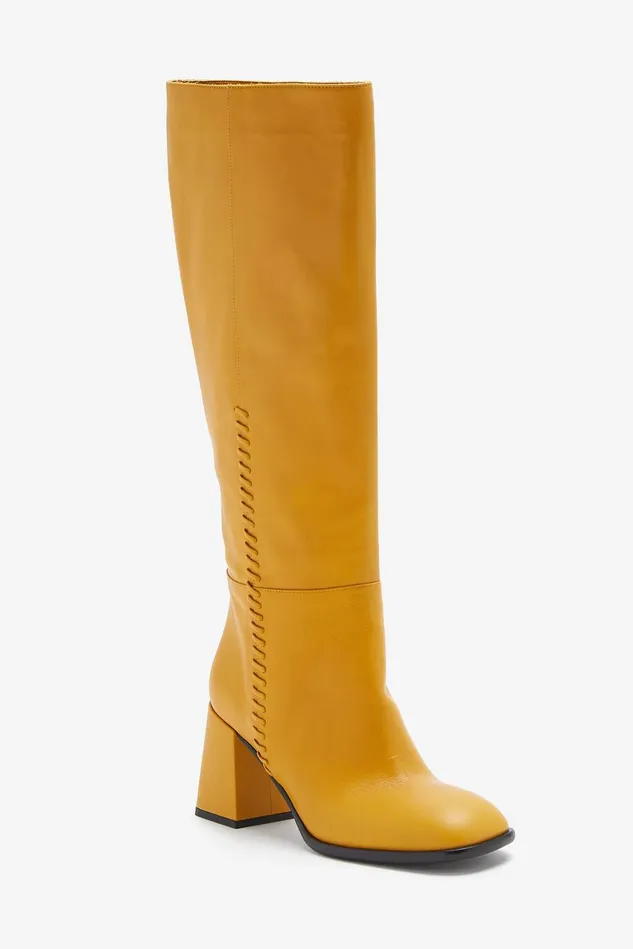 Women Malparmi Boots And Booties Leather Tress Boots Mustard