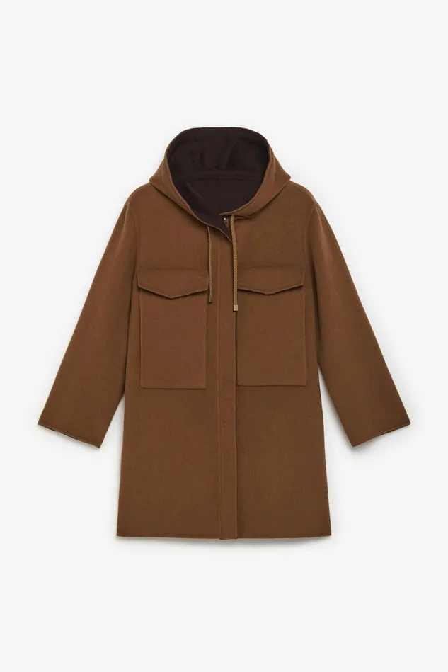 Women Malparmi Coats Double Wool Jacket Brownbrown