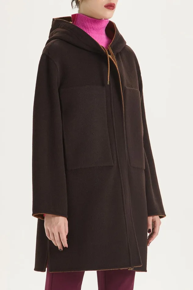 Women Malparmi Coats Double Wool Jacket Brownbrown