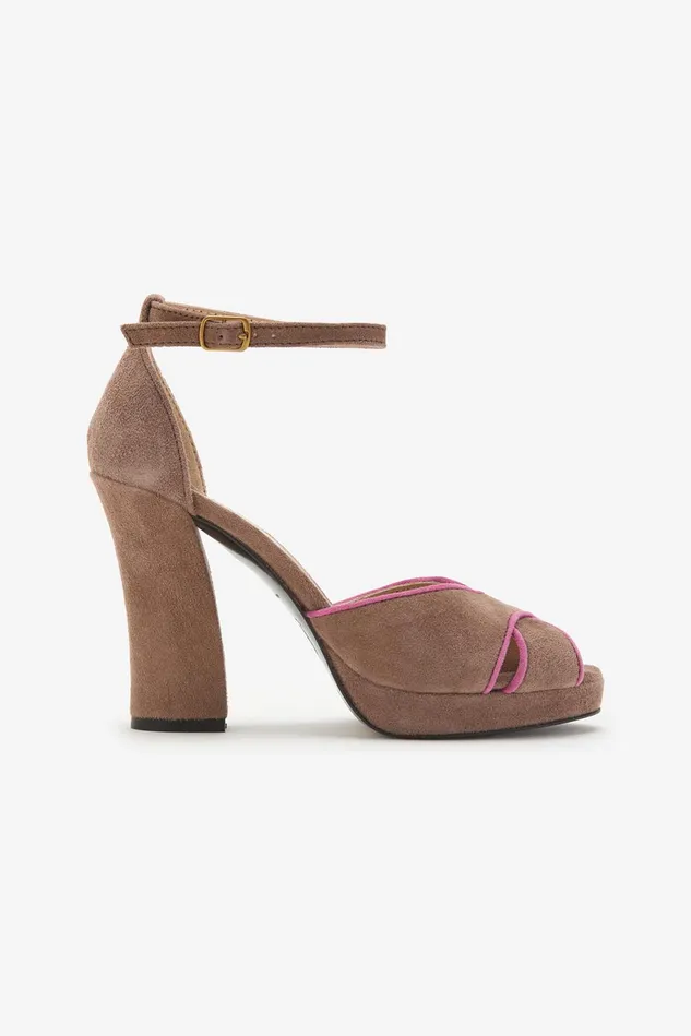 Women Malparmi Dcollet Suede Inlay Pumps Pinkbrown