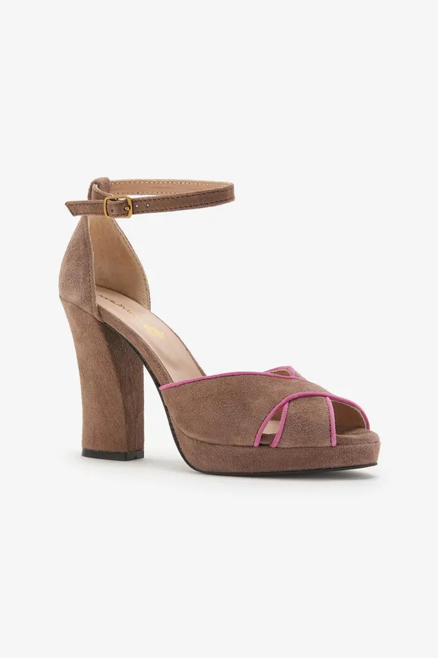 Women Malparmi Dcollet Suede Inlay Pumps Pinkbrown