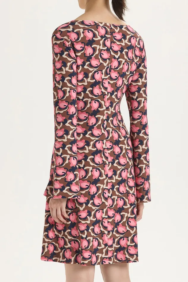 Women Malparmi Dresses Camoleaves Jersey Dress Pinkbeigeblack