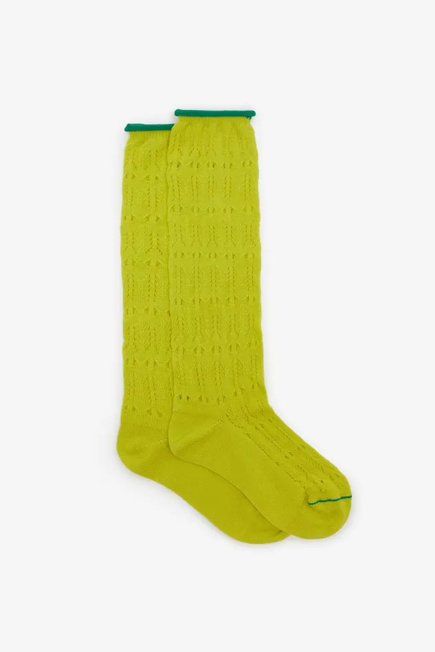 Women Malparmi Hats And Socks Lace Fall Socks Green Apple