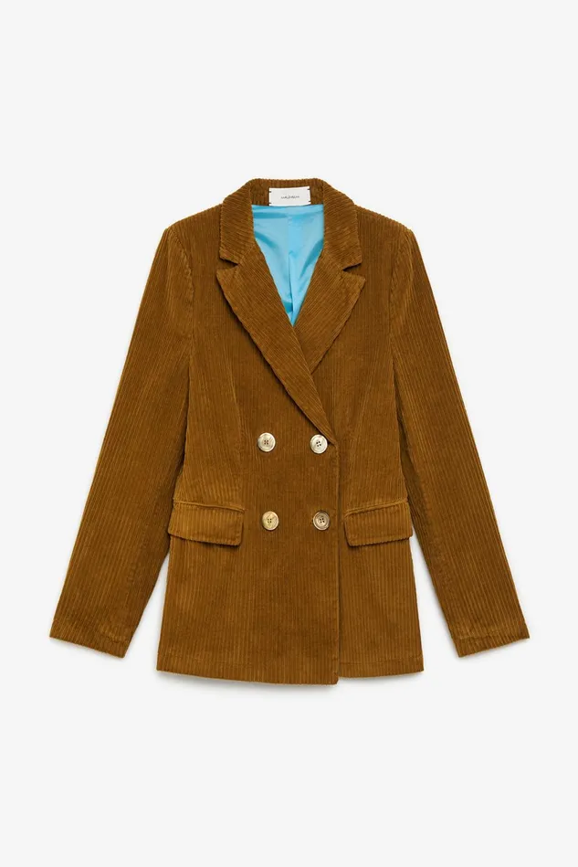 Women Malparmi Jackets Corduroy Velvet Jacket Caramel