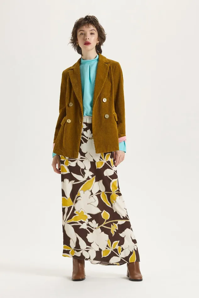 Women Malparmi Jackets Corduroy Velvet Jacket Caramel