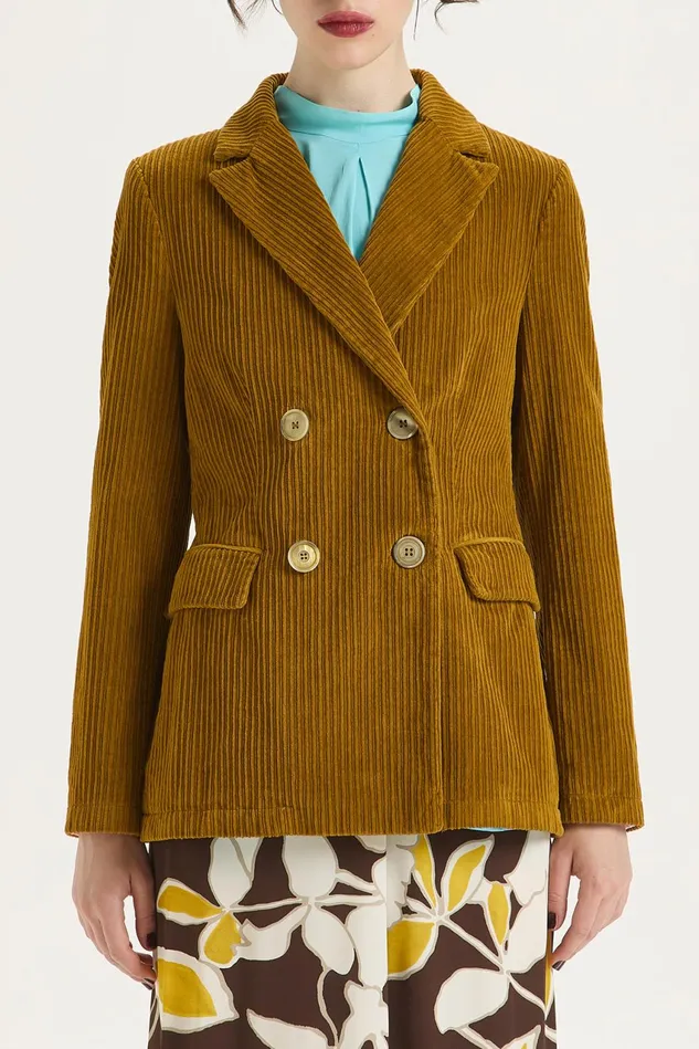 Women Malparmi Jackets Corduroy Velvet Jacket Caramel