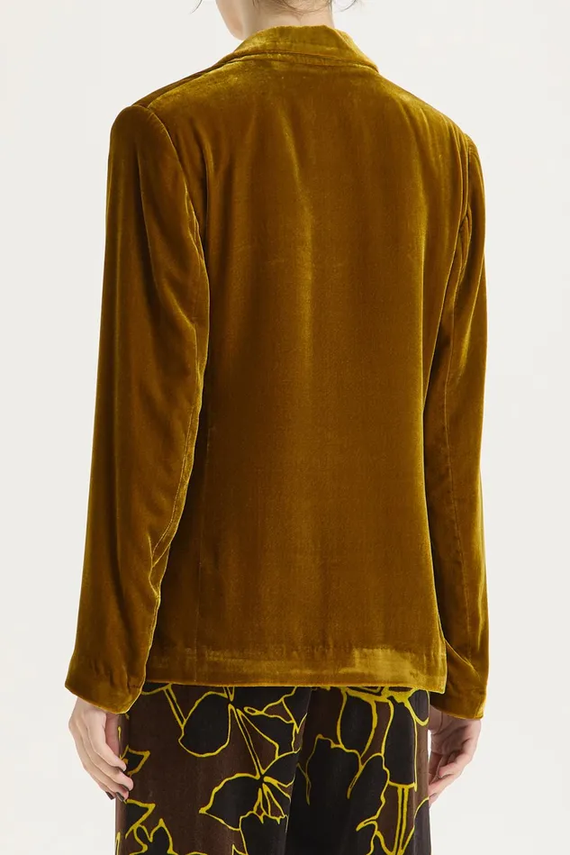 Women Malparmi Jackets Fluid Velvet Jacket Mustard