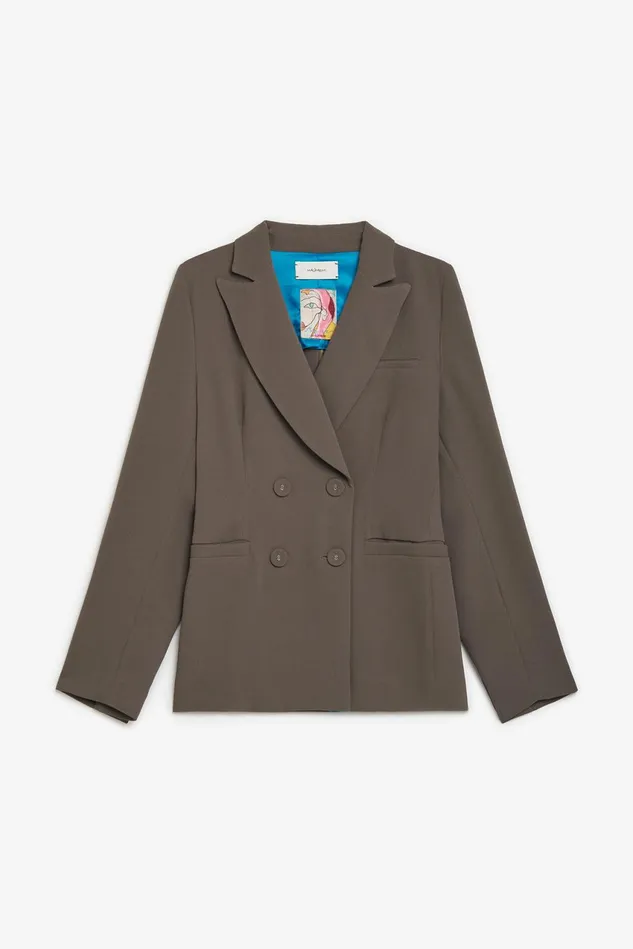 Women Malparmi Jackets Sabl Crepe Jacket Mediumgrey