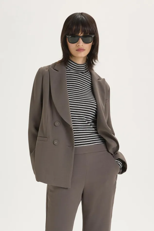 Women Malparmi Jackets Sabl Crepe Jacket Mediumgrey