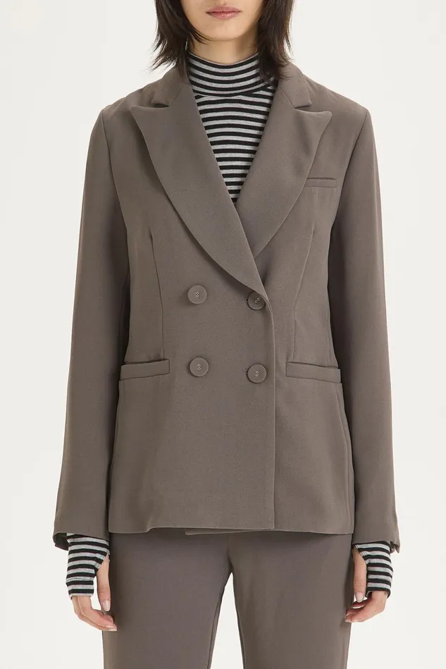 Women Malparmi Jackets Sabl Crepe Jacket Mediumgrey
