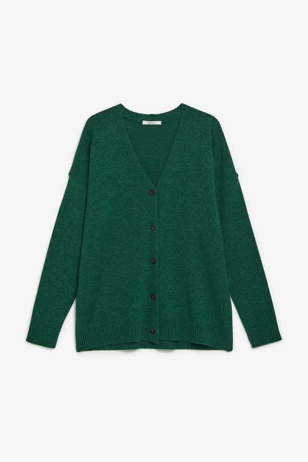 Women Malparmi Knitwear New Soft Wool Cardigan Greenmilitary Green