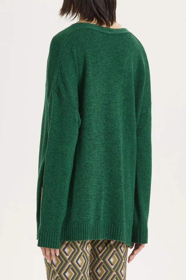 Women Malparmi Knitwear New Soft Wool Cardigan Greenmilitary Green