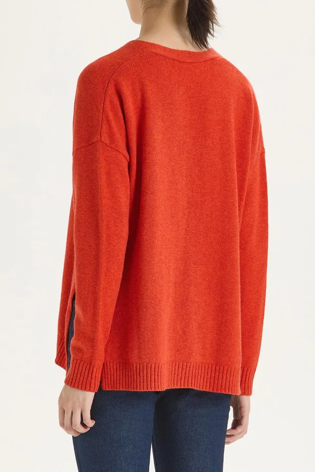 Women Malparmi Knitwear New Soft Wool Cardigan Orangeorange