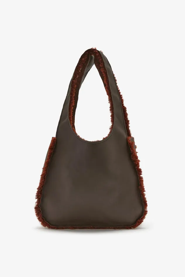 Women Malparmi Medium Bags Eco Ram Look Medium Shoulder Bag Bordeaux