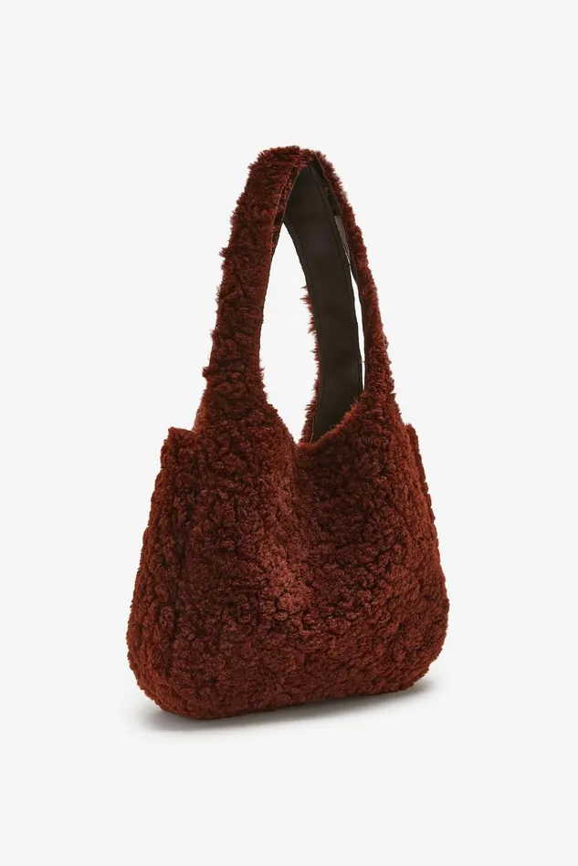 Women Malparmi Medium Bags Eco Ram Look Medium Shoulder Bag Bordeaux