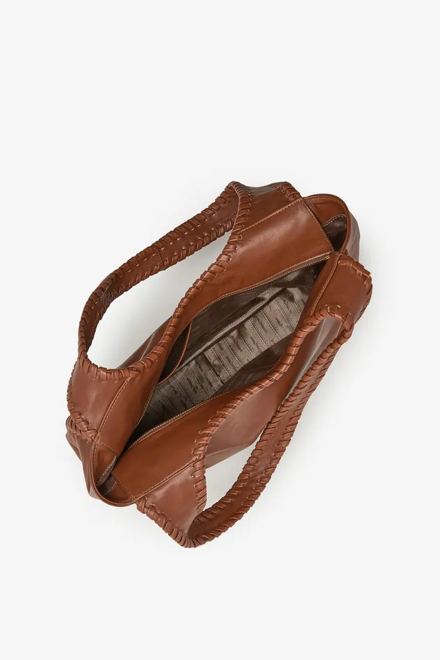 Women Malparmi Medium Bags Leather Tress Large Shoulder Bag Camel