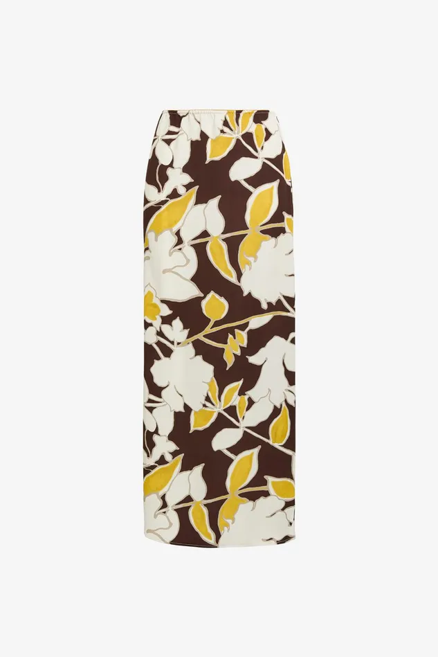 Women Malparmi Skirts Calliope Flower Skirt Brownyellowivory