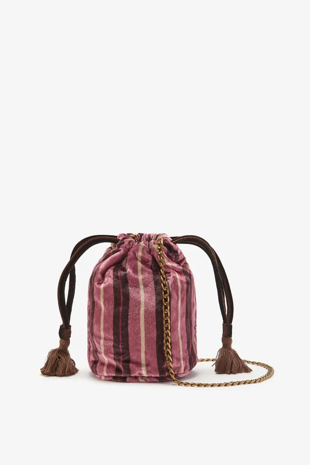Women Malparmi Small Bags Velvet Print Bucket Bag Pinklight Pink