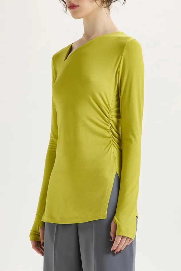 Women Malparmi Tshirts And Tops Block Colour Jersey TShirt Fern Green