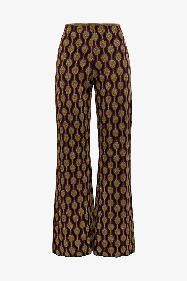 Women Malparmi Trousers Comfort Jacquard Trousers Bordeauxacid Green