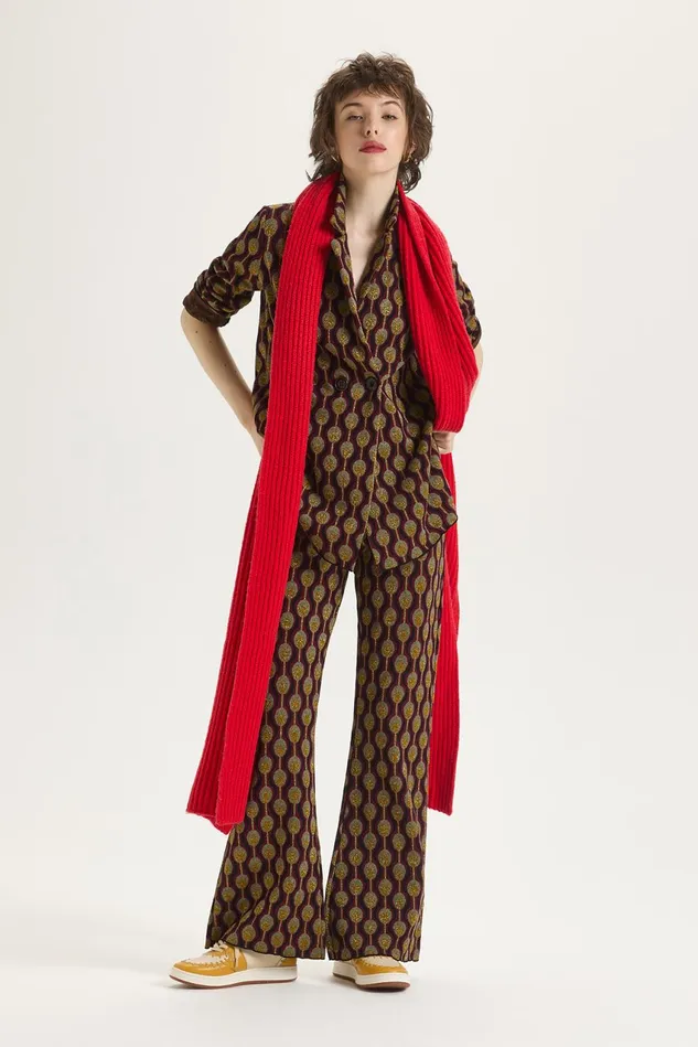 Women Malparmi Trousers Comfort Jacquard Trousers Bordeauxacid Green