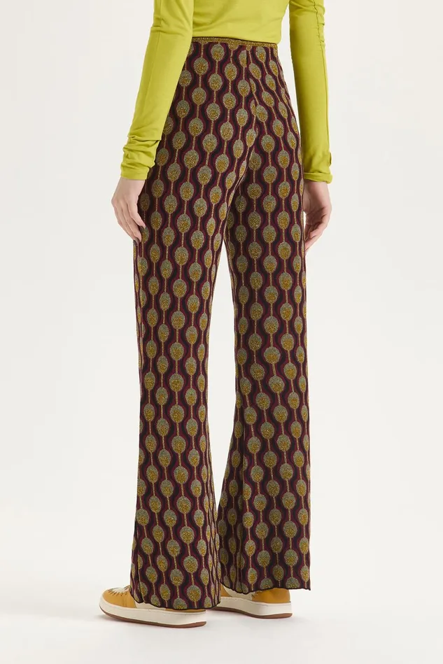 Women Malparmi Trousers Comfort Jacquard Trousers Bordeauxacid Green