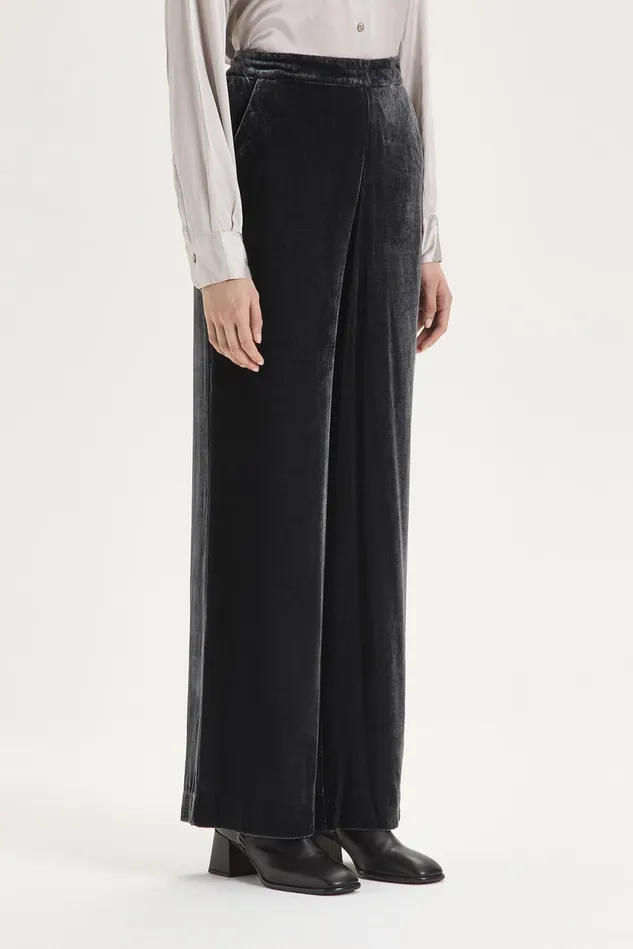 Women Malparmi Trousers Fluid Velvet Trousers Greige