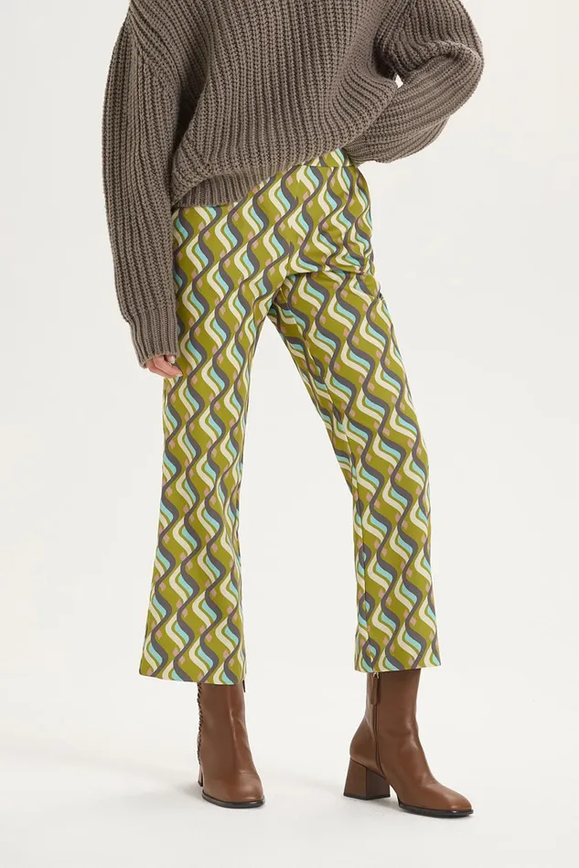 Women Malparmi Trousers Lira Cady Print Trousers Greenpink