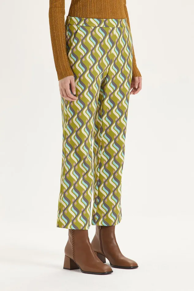 Women Malparmi Trousers Lira Cady Print Trousers Greenpink