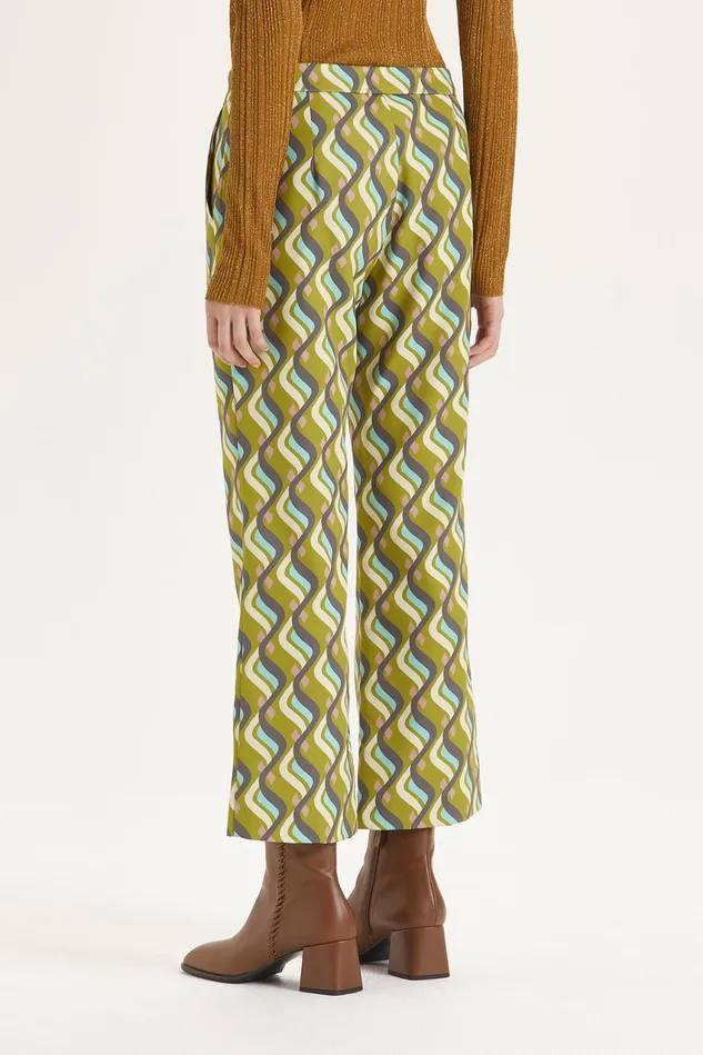 Women Malparmi Trousers Lira Cady Print Trousers Greenpink