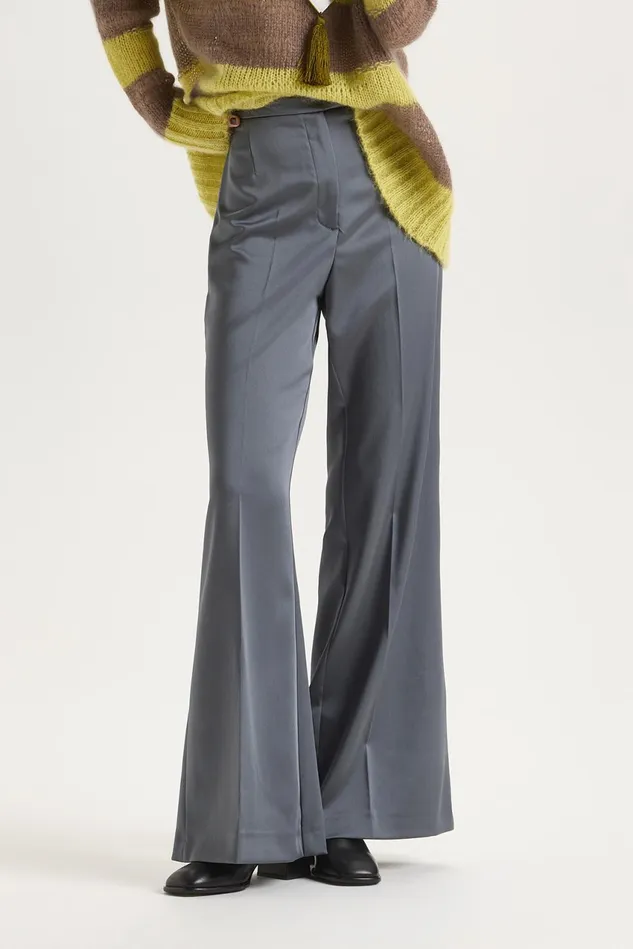 Women Malparmi Trousers Stretch Duchesse Trousers Graphite