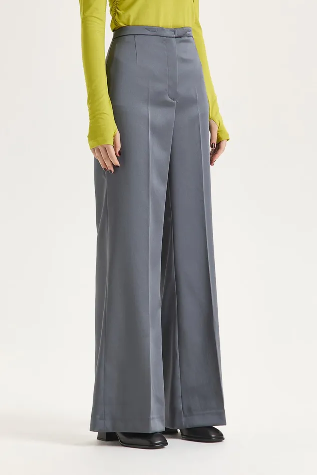 Women Malparmi Trousers Stretch Duchesse Trousers Graphite
