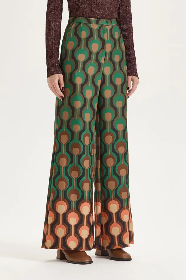 Women Malparmi Trousers Temple Degrad Cady Trousers Greenbrownblack