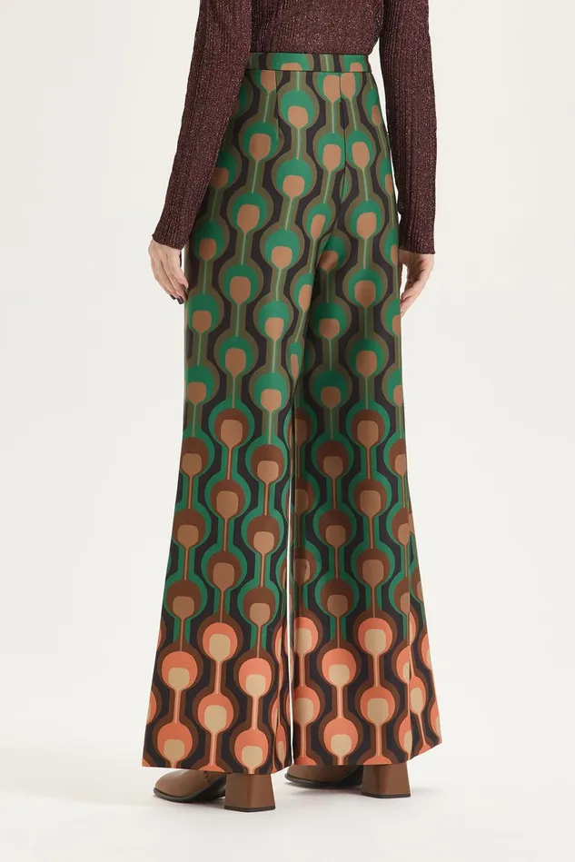 Women Malparmi Trousers Temple Degrad Cady Trousers Greenbrownblack