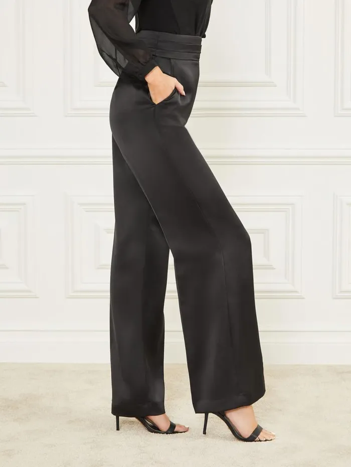 Women Marcello Satin Pant Black Marciano Bottoms Women Marcello Satin Pant Black Marciano Bottoms