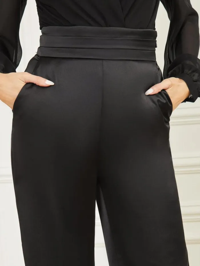 Women Marcello Satin Pant Black Marciano Bottoms Women Marcello Satin Pant Black Marciano Bottoms