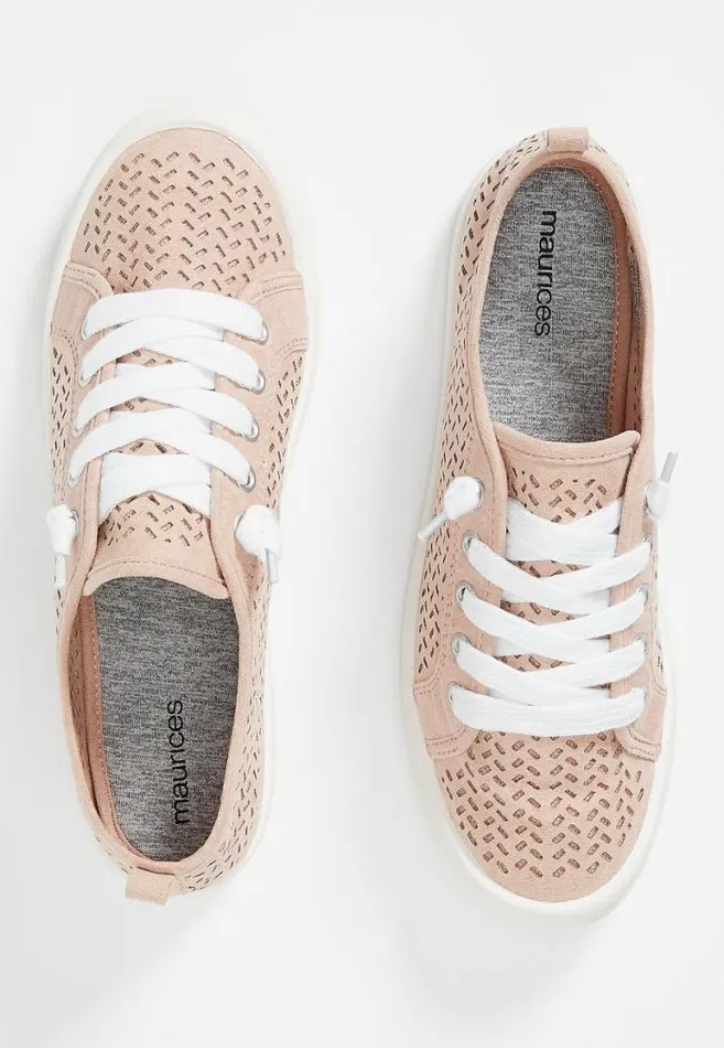 Women Mariah Suede Perforated Slip On Sneaker Maurices Flats and Sneakers