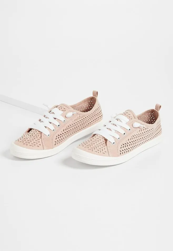 Women Mariah Suede Perforated Slip On Sneaker Maurices Flats and Sneakers