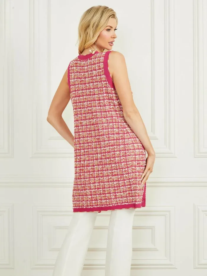 Women Mariah Tweed Dress Coral Peonie Tweed Marciano Dresses Women Mariah Tweed Dress Coral Peonie Tweed Marciano Dresses