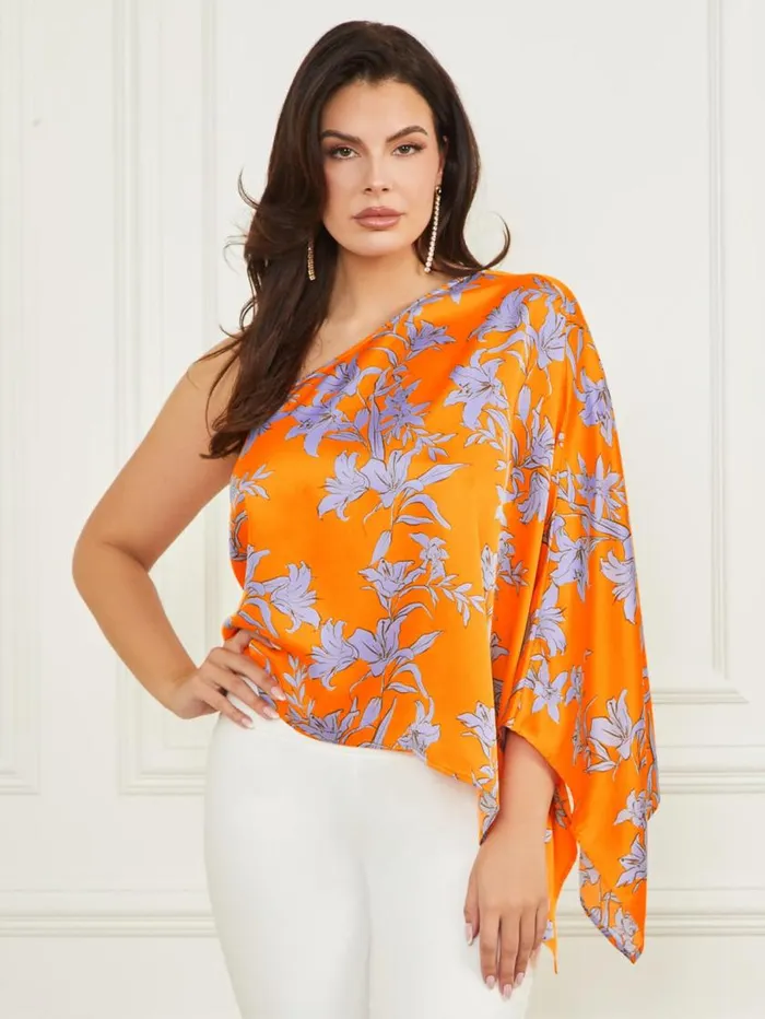 Women Marley OneShoulder Top Sunburst Orange Marciano Tops And Sweaters