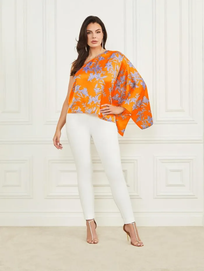 Women Marley OneShoulder Top Sunburst Orange Marciano Tops And Sweaters Women Marley OneShoulder Top Sunburst Orange Marciano Tops And Sweaters